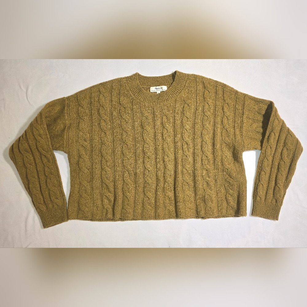 Madewell (Re)sourced Recycled Cashmere Cable-Knit Cropped Sweater XS